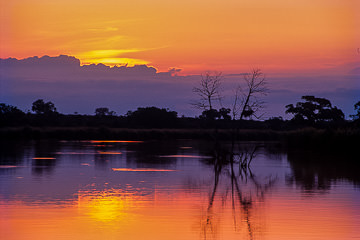 AF-LA-09         Sun Rising Behind Clouds, Kruger National Park, South Africa