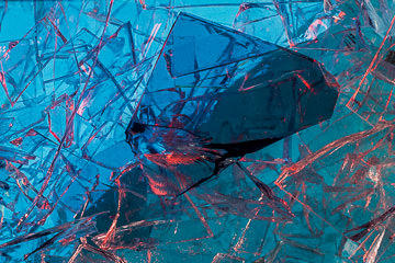 VID-24         Vidrio - Broken Glass Abstract In Blue